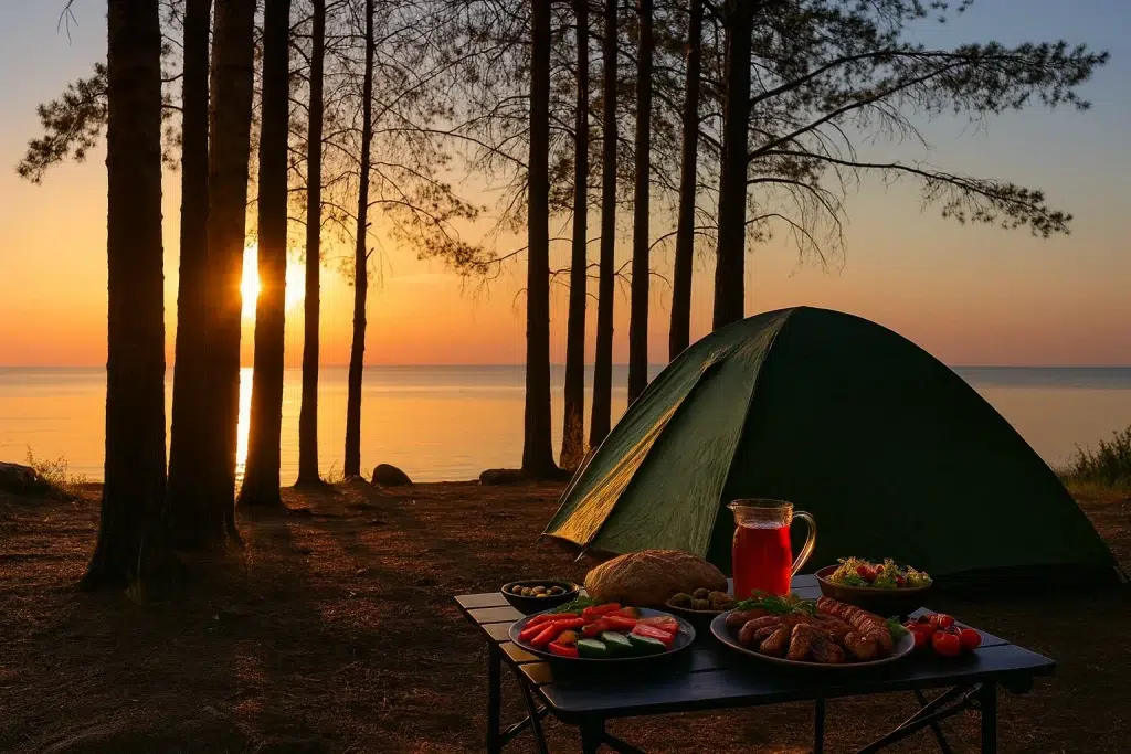 горьковское море с палатками